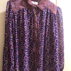 Ladies sheer, long sleeve blouse